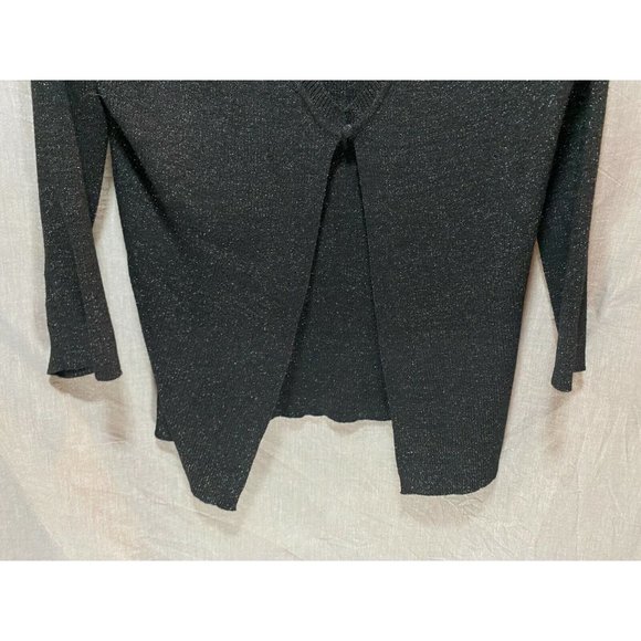 Chico's Sweater Womens‎ 1 Black Single Button Open Front Cardigan Ladies - Picture 3 of 8